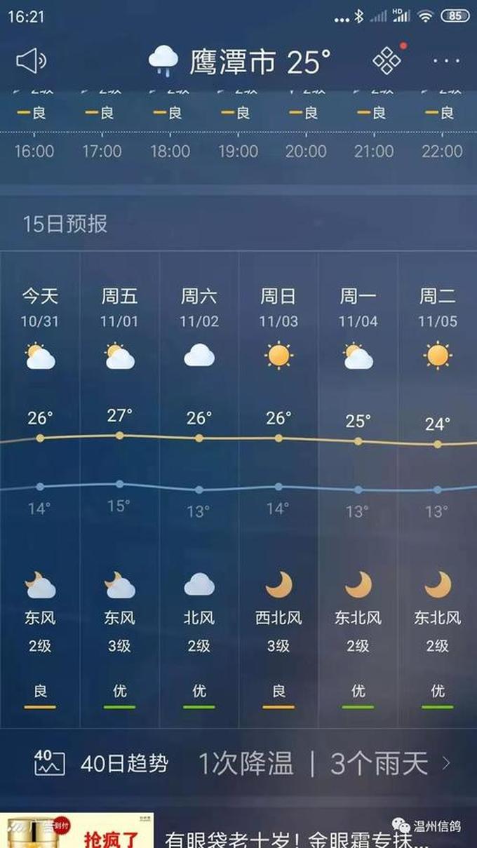 鹰潭天气,江西省鹰潭市天气预报